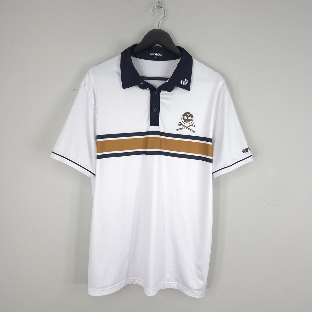 LIV Golf Bryson Dechambeau Crusher GC Shirt Mens Large White Performance Polo